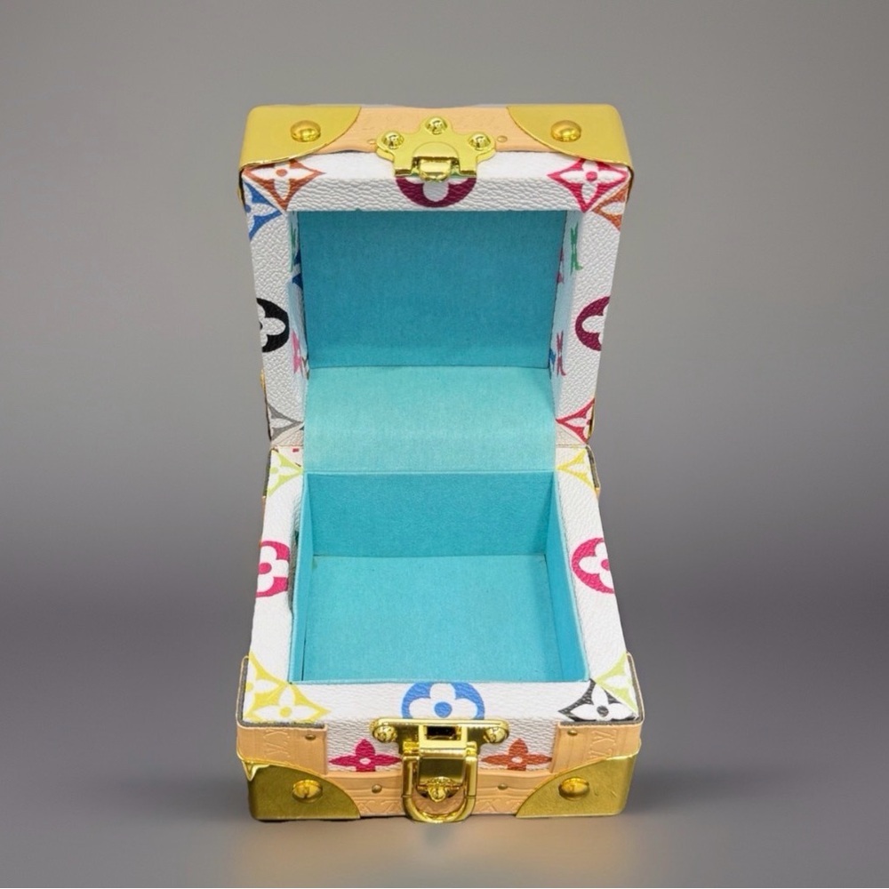 4pc Louis Vuitton LV White Multicolor Monogram trunk pyramid set - Picture 6 of 9